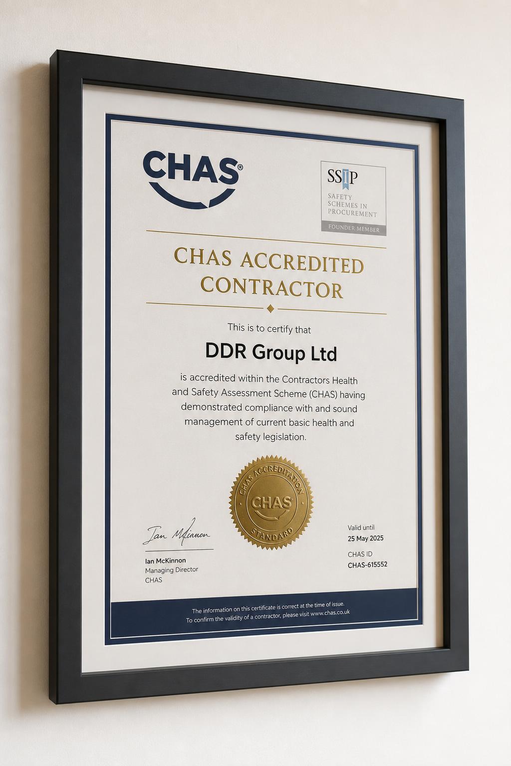 Certificate (available on request)