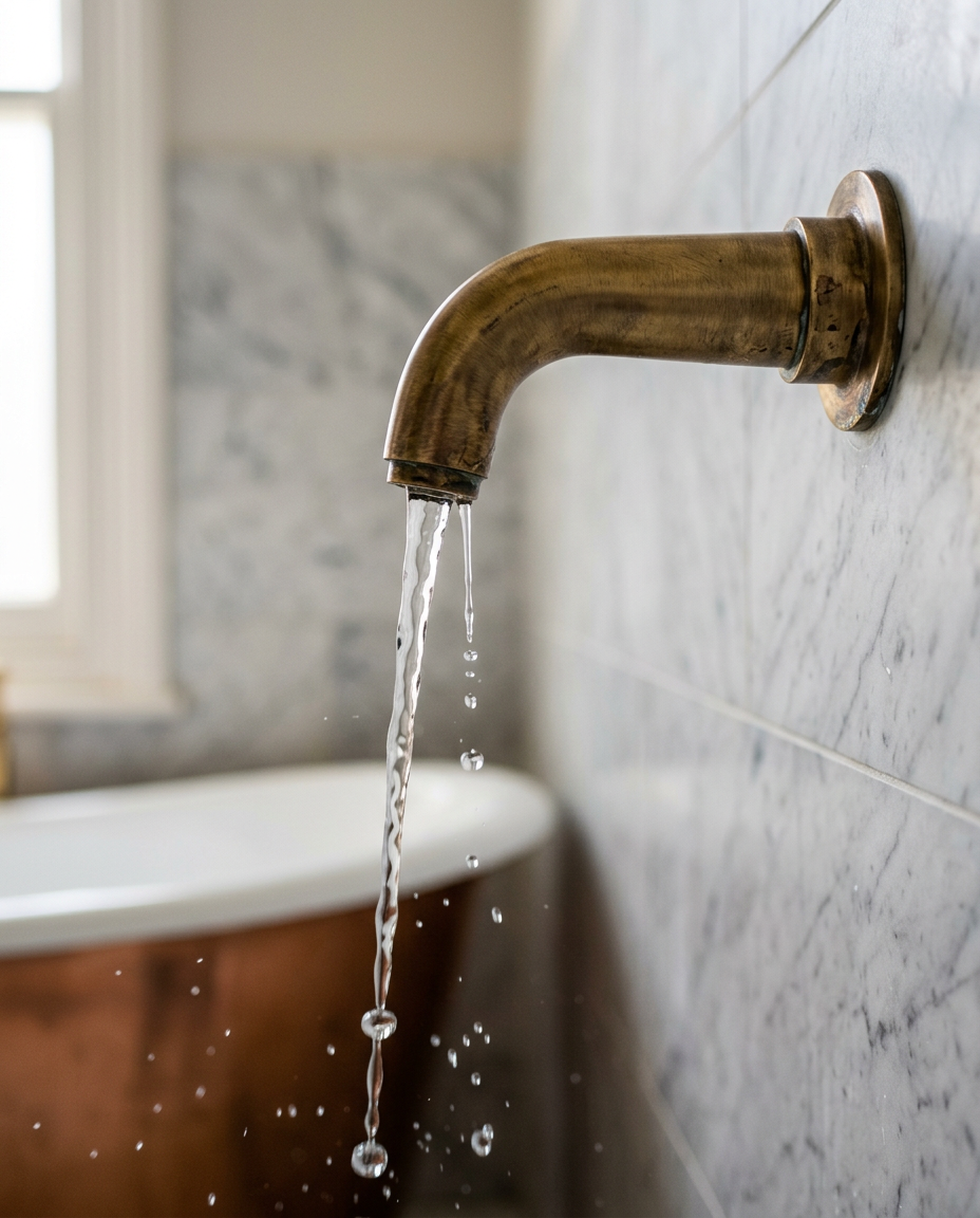 Premium brass tap detail