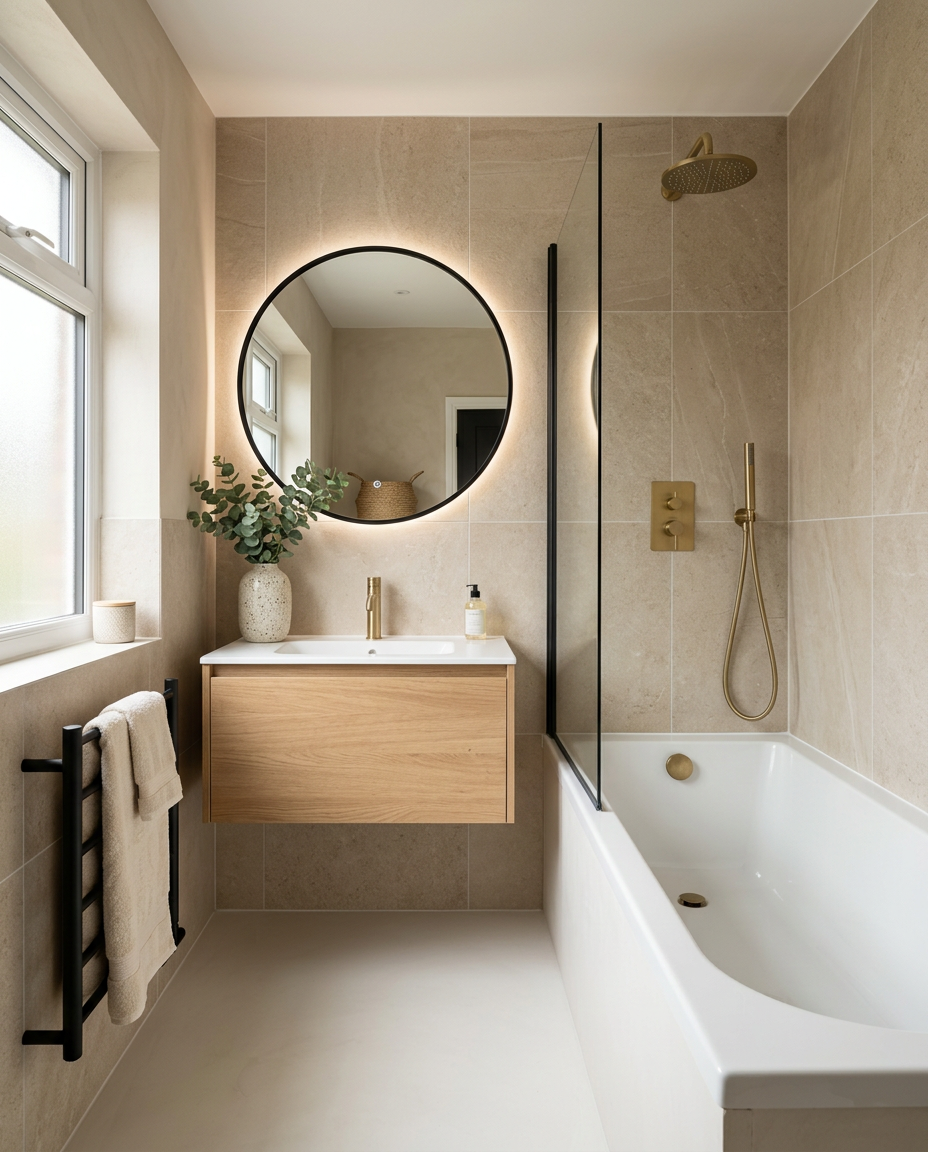 Standard British bathroom installation, Family bathroom, Romford