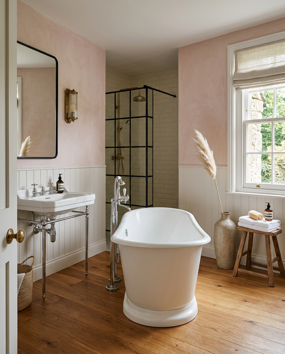 Standard British bathroom installation, Traditional bathroom, Upminster